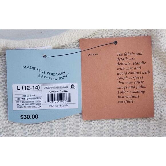 Shade & Shore Knit Maxi Dress Large Cream Cover Up Tank Dress Semi Sheet Lounge - Picture 9 of 13